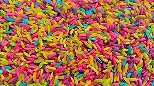 Karma Keepers Rainbow Rice Colored Rice Mix Non Toxic Sensory Tables, Neon, 5 lb.