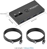 Oikabio USB 3.0 KVM Switch 2 Input 4 Output Docking Station Printer Sharing view 6