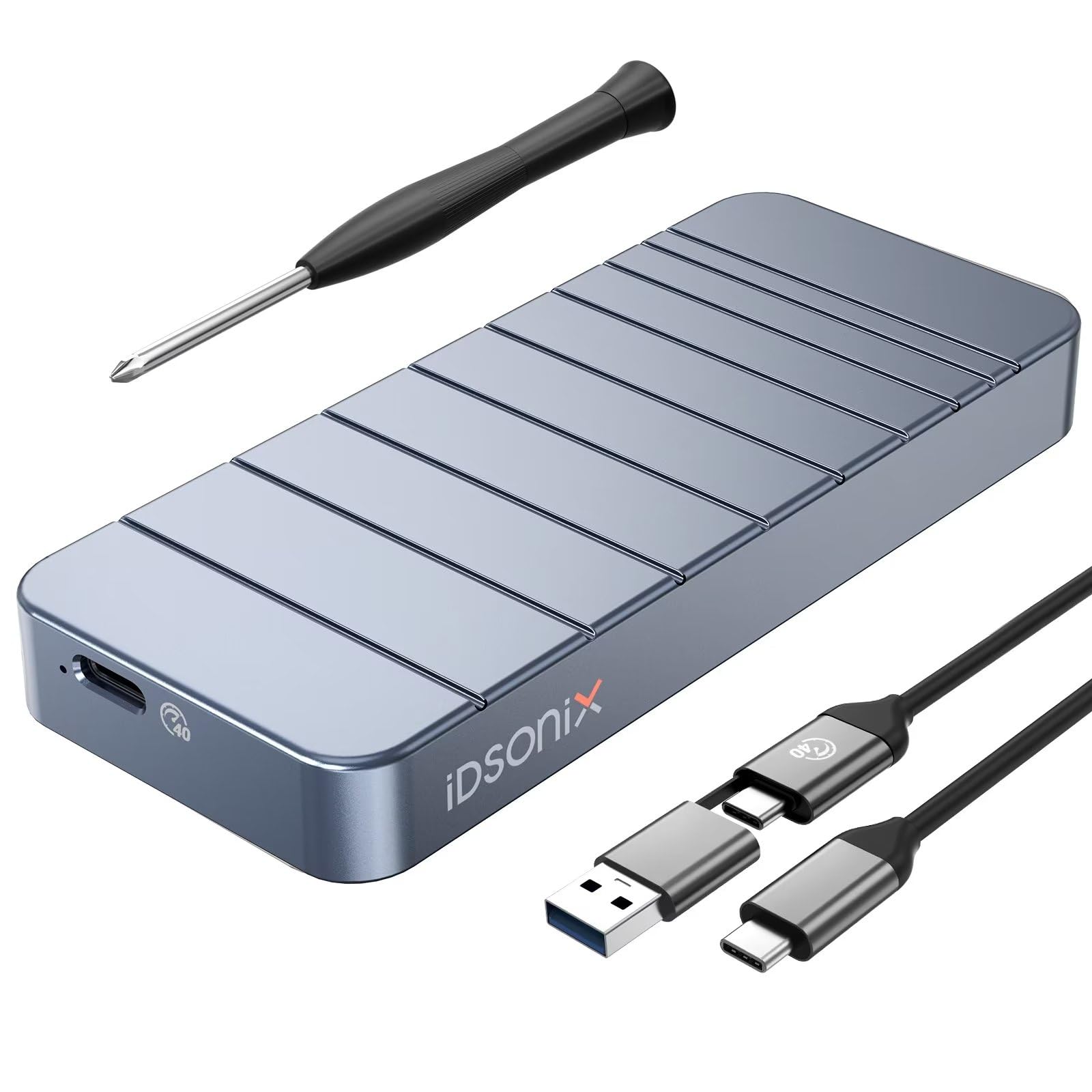 IDSONIX SMART INTERACTIVE 40Gbps M.2 NVMe PCIe SSD Enclosure Adapter, PCIe 4.0 NVMe to USB 4.0, Aluminium Enclosure with UASP&Trim Support, M-Key 2280 SSD