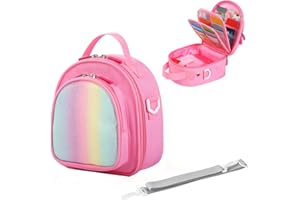 SERACLE Carrying Case Compatible with Yoto Mini (2024 Edition) & Accessories, Portable Storage Carrier Bag for Travel and Home Storage (Pink)