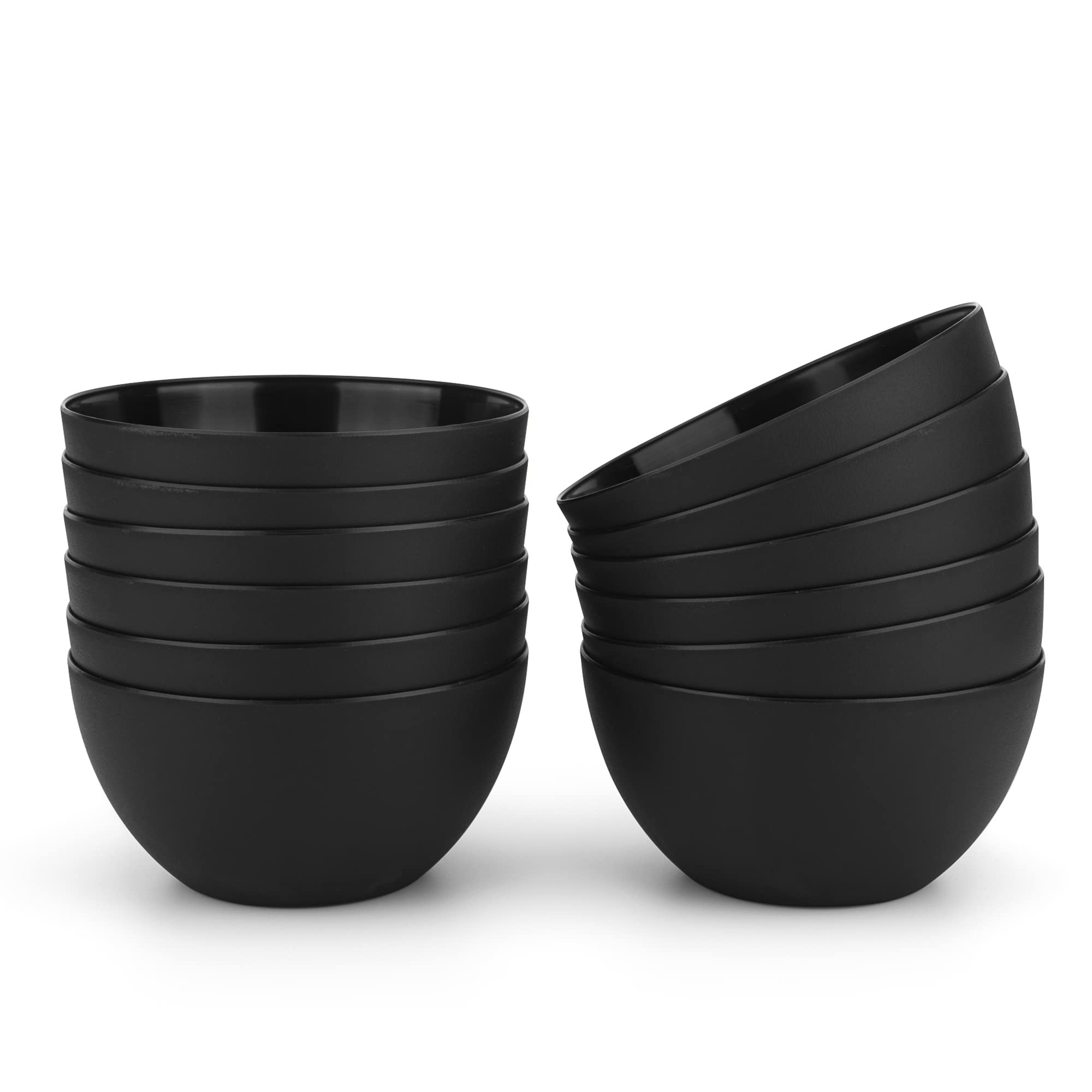 Photo 1 of KX-WARE Plastic Bowls set  - Unbreakable and Reusable 32oz/6 inch Plastic Cereal/Soup/Salad Bowls Black | Dishwasher Safe, BPA Free