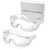 JING LEI 2 pack of Safety Glasses Anti Fog Goggles Vented Sides Shields Transparent PC Frame Spectacles for Lab Medical and Daily Use