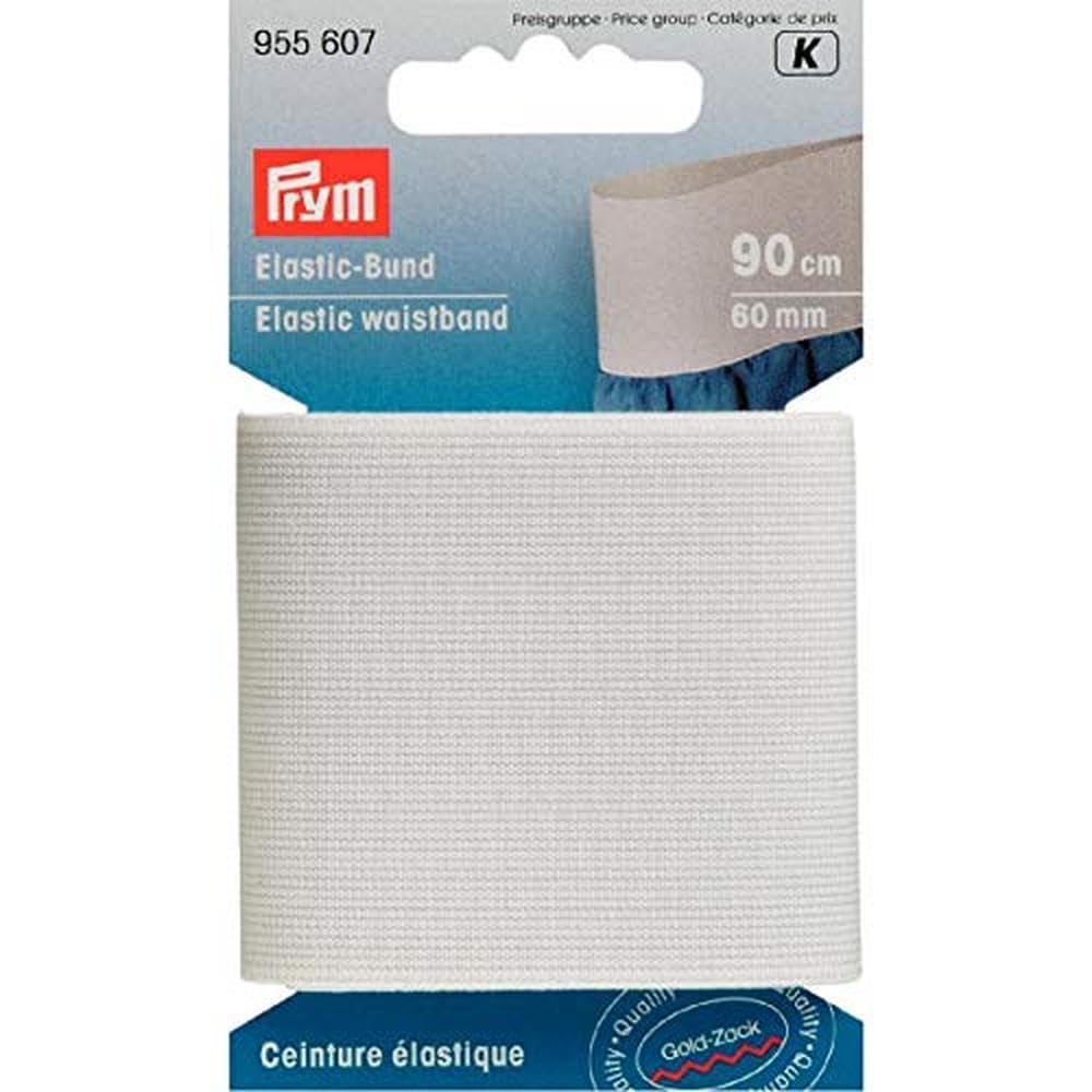 Prym - White (60mm, 0.9m) Elastic Waistband - 1 Unit