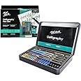 Mont Marte Calligraphy Set, 32 Piece. Includes Calligraphy Pens, Calligraphy Nibs, Ink Cartridges, Introduction Booklet and Exercise Booklet, Packaging May Vary
