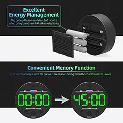 Large LED Digital Timer, Magnetic Countdown Loud