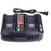 CMCB124 Dual Port Charger Replacement for Craftsman 20V Max Battery Charger, Compatible with V20 Lithium Batteries CMCB101 CMCB204 CMCB202 CMCB201 CMCB209 CMCB205 CMCB102 CMCB100 Power Tool