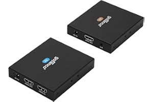 gofanco 4K HDMI Extender Balun Over CAT6/7 – Up to 230ft (70m), 4K @60Hz YUV 4:4:4, HDR, 18Gbps, HDCP 2.2, Loopout, IR Passthrough, 5.1ch HDMI Audio, Auto Downscale, Near Zero Latency (HD20Ext-LT)