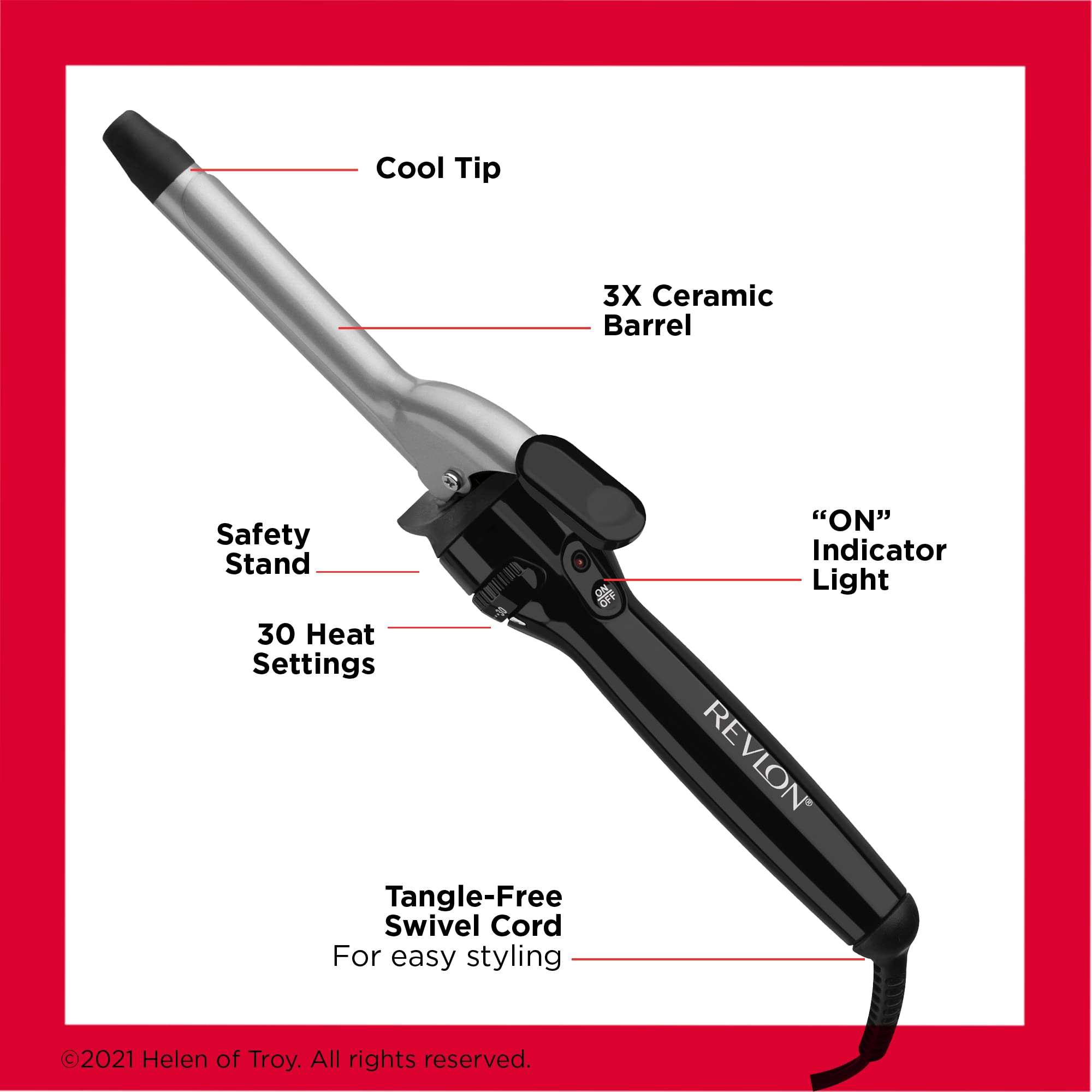 REVLON Perfect Heat Triple Ceramic Curling Iron | For Silky Smooth Tight Curls (3/4 in)