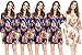 5 Floral Satin Bridesmaids Robe Navy & White Wedding Bride by Endless Envy