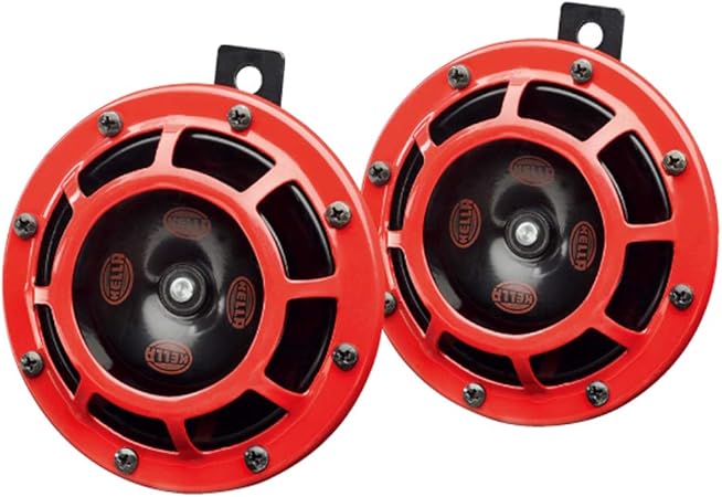 Amazon ドイツ Hella ヘラー社製 スーパー ツイン トーン ディスク タイプ ホーン Super Twin Tone Horn カラー レッド アウター ブラック インナー 内容 高音 低音 2p セット 車検対応 Hella ヘラー社は Benz Bmw等の欧州車自動車メーカーへ