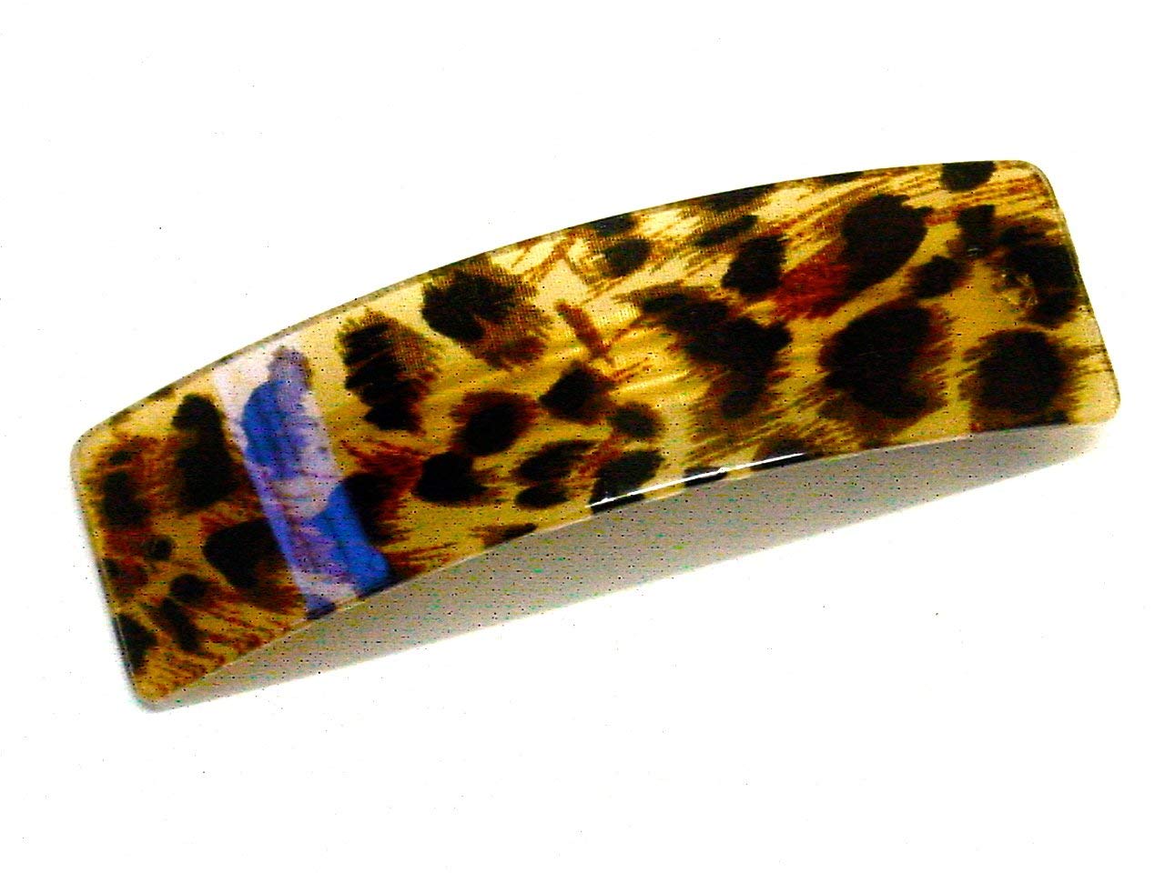 La Peach Fashions Latest Attractive Leopard Print Rectangular Barrette Clip Hair Clip Banana Clip Barrette Hair Slide (Leopard)