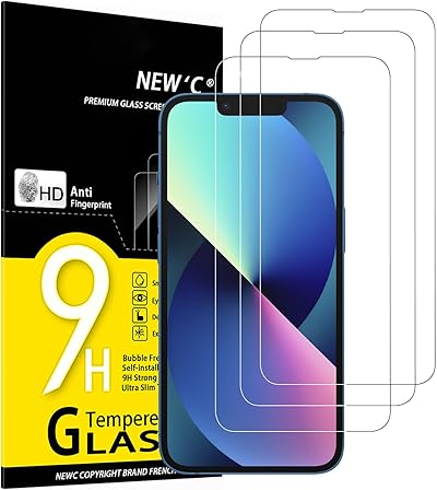 NEW'C 3 Stück für iPhone 14,iPhone 13,iPhone 13 Pro für Panzerglas (6,1 Zoll), Frei von Kratzern, 9H Härte, HD Displayschutzfolie, 0.33mm Ultra-klar, Ultrabeständig