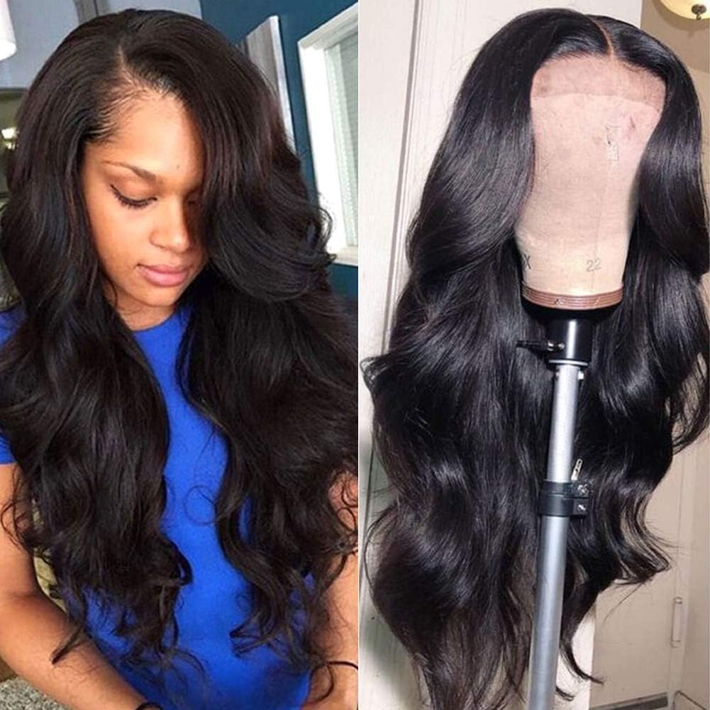Wingirl Lace Front Human Hair Wigs for Women Pre Plucked Hairline 150% Denisty 9A Brazilian Body Wave Lace Front Wigs with Baby Hair Natural Color (14Inch)