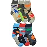 Jefferies Socks Fun Assorted Animals Pattern Cotton Crew Socks 6 Pair Pack Sockshosiery