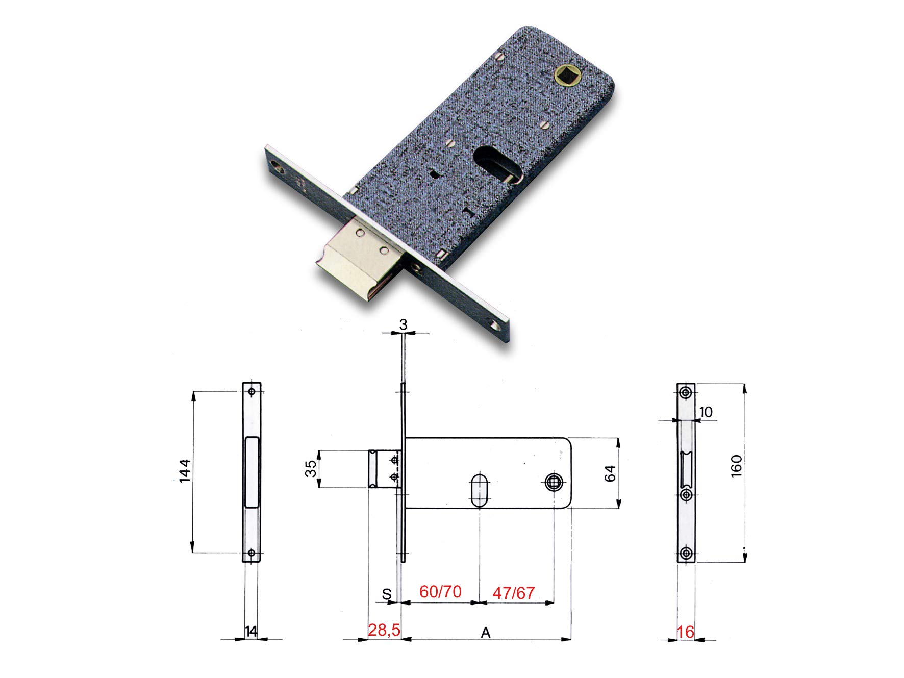 Omec 780 Insert Lock E70 Oval Cylinder F16