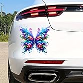 2 pcs Colorful and Vivid Butterflies Funny Car Bumper Sticker,6 Inch Vinyl Decal, Waterproof,Die-Cut for Cars,Windows,Laptops - Colorful