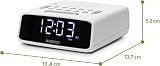 Roberts ORTUSFM FM Digital Clock Radio with Dual Alarms Large LCD White view 2