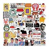 54 pcs Friends TV Show Stickers Waterproof Vinyl decoration for Laptop, Water bottle, Hydroflask, Macbook, Scrapbook Home Wall Graffiti VSCO Decals
