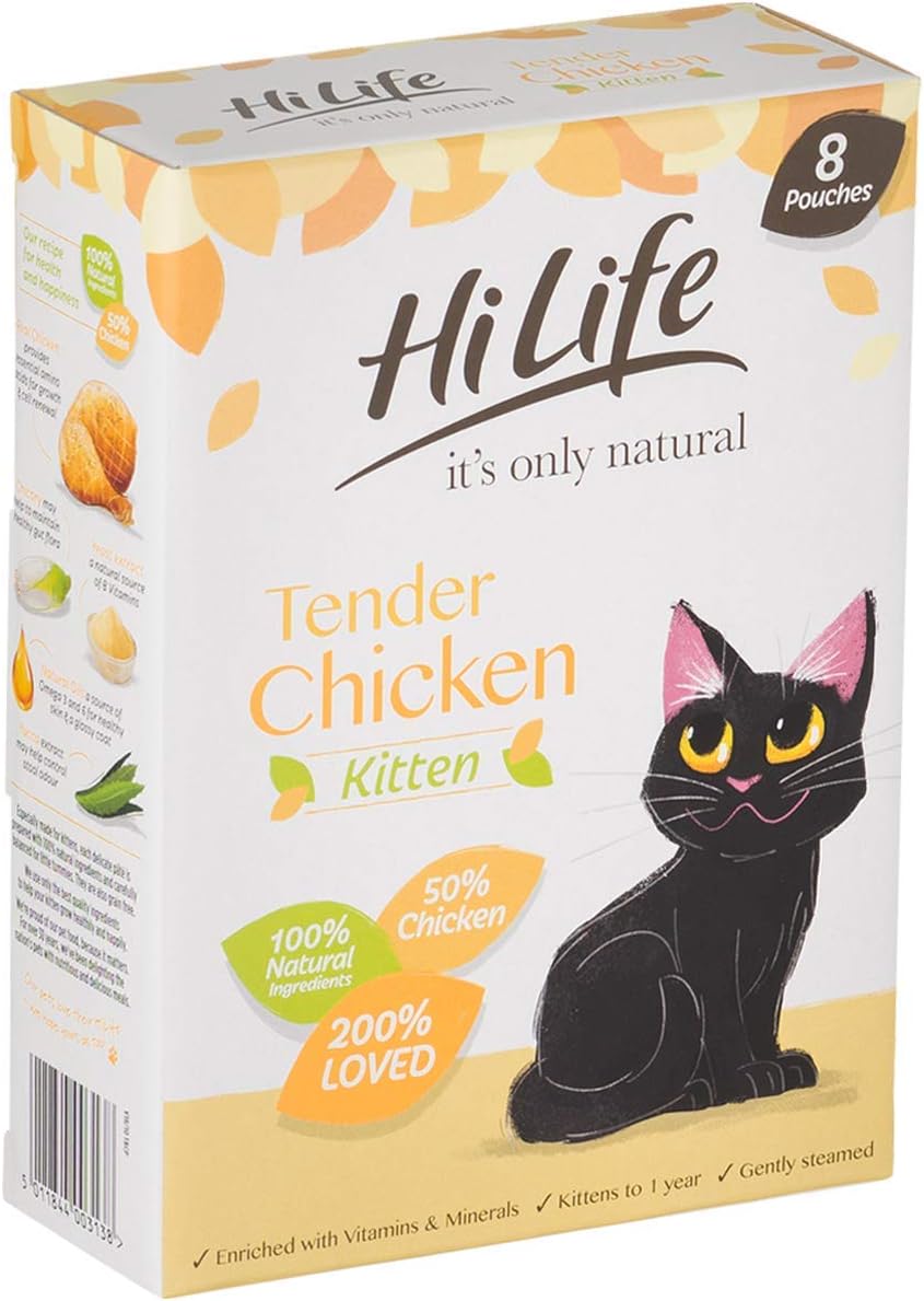 HiLife Kitten Wet Cat Food, Tender Chicken Pate, Complete Cat Food Pouches for Kittens 1, 12 Months - Image 3