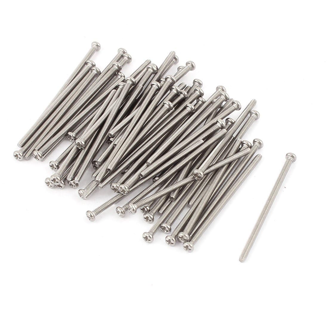 TOP-VIGOR 60Pcs Cross Pan Head Machine Screws, M2x40mm Phillips Round Head Screws Bolts for Machinery, Furniture, Car, Motorcycle Repair, Electronic Products, Ship Assembly, and DIY