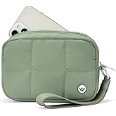 WESTBRONCO Puffer Wristlet Wallets for Women RFID Nylon Wallet with Zipper Quilted Purse for Travel Credit Card Holder Phone