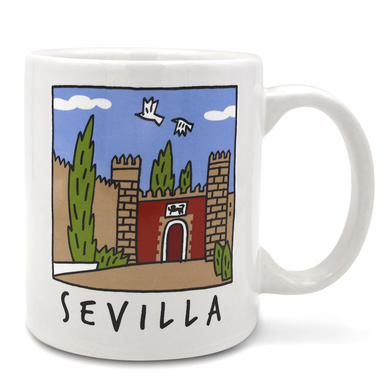 TBOC Breakfast Mug Porcelain [Alcázar] Mug Souvenir Seville Andalusia Spain Gift Coffee Mug Tea Cup Personalised Mug Teacher Funny City
