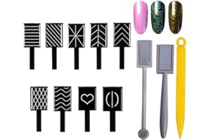 12Pcs Magnet Plate Wand Board Nail Magnet Tool, Mwoot Nail Magnet Pens And Double-headed Strong Cat Eyes Magnet Stick Dotting pens For 3D Gel Polish Nail Art