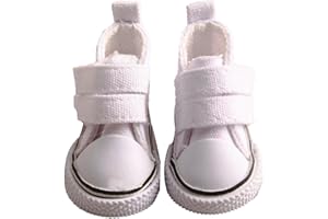 AugFrog A Pair of Doll Canvas Shoes for 12-14 inch Dolls, Fashionable and Versatile Doll Sneakers Doll Casual Shoes, 8 Colors to Choose from, Bright and Colorful, for Your Kids (White)