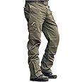 sunsnow Men's Tactical Pants Outdoor Cargo Pants Men Rip-Stop Workout Pants with Multiple-Pockets