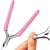 C12rtive Cuticle Trimmer,Professional 3/4 Jaw Extremely Sharp Cuticle Nippers,Stainless Steel Non-slip Silicone Handle Cuticl