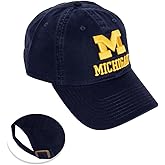 Desert Cactus University of Michigan Baseball Hat Wolverines UM U of M Brimmed Embroidered Hats Cap Adjustable Cloth Strap Adult (Style L1) Blue