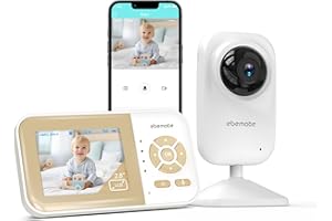 ebemate Video Baby Monitor Camera,2-Way Talk Audio Cam Monitor with Lullabies Baby Monitoring with 2.8" LCD Screen-EB29