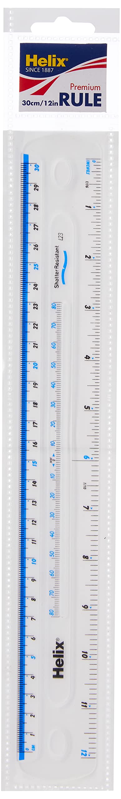 Helix 12 inch 30cm Premium Shatter Resistant Ruler