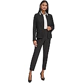 Karl Lagerfeld Womens Business Casual Contrast Collar Suit Blazer