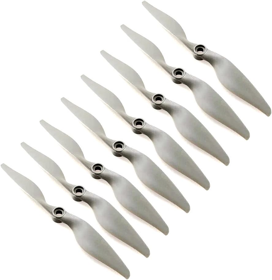 RAYCorp Genuine Gemfan 7050 (7x5) Propellers 8 CCW Pieces (Grey) - Glass Fiber Nylon 14-inch Planes & Fixed-Wing Aircraft Props Battery Strap
