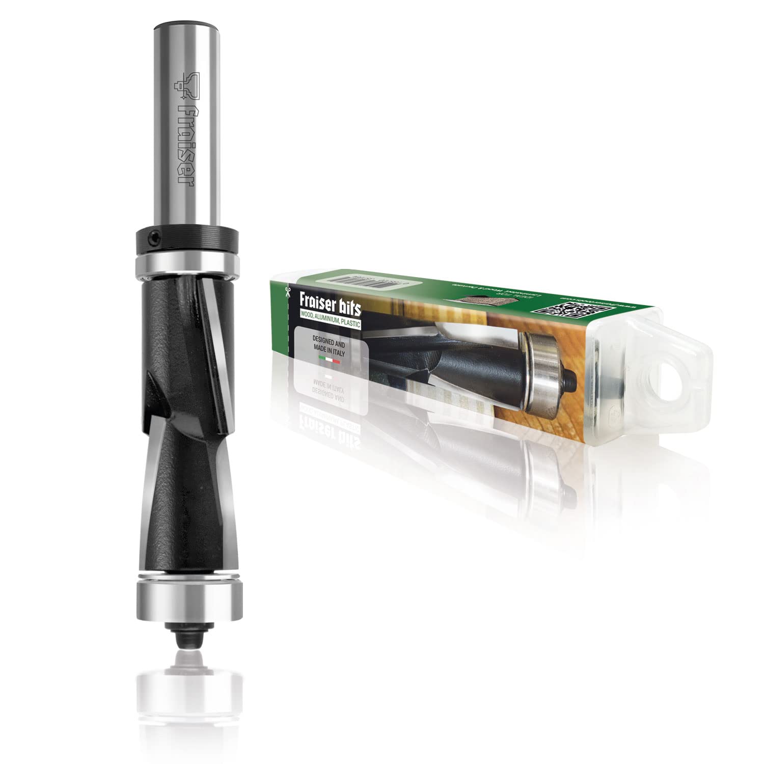 Fraiser® Trimming Cutter with top Bearing for Wood, derivatives and Laminated Edges for Manual milling Machine and Cutter Bench UP & DOWNCUT (L:113-H:50.8-S:12) — image 1