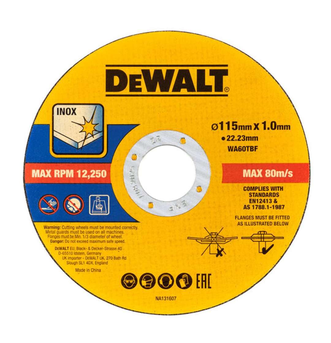 DEWALT DT20599-QZ Cubo De 100 Discs De 115mm X 1mm for DIYers & Professionals, Ideal for Cutting and Finishing Jobs, 115mm, 1mm