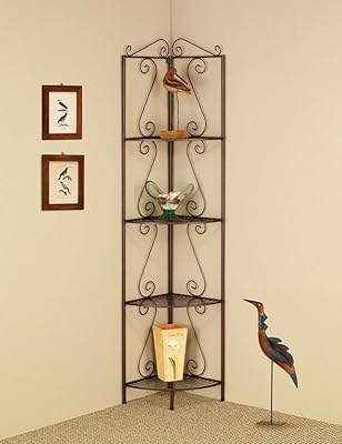 4-Tier Corner Rack in Gold Tone Copper, 70" High
