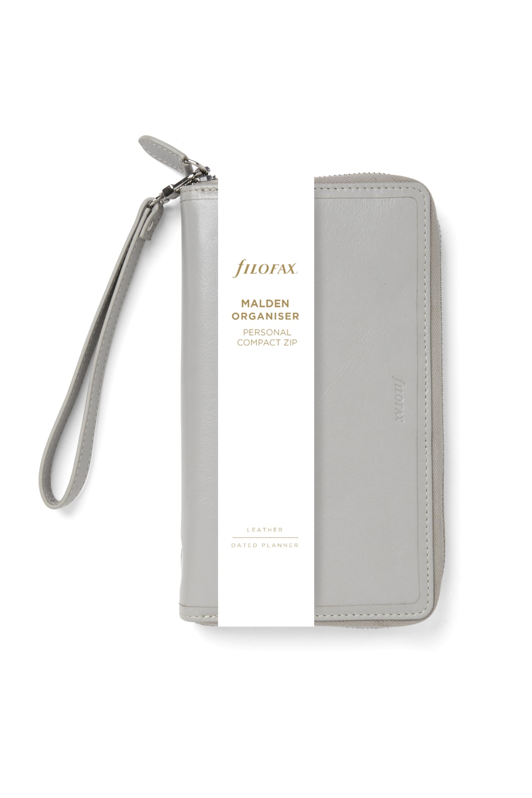 Filofax Personal Compact Zip w/wristlet Malden Organiser - Stone