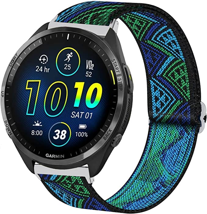 Blueshaweu Compatible with Garmin Forerunner 265 46mm Smartwatch Band, Stretch Elastics Adjustable Strap Compatible for Garmin Forerunner 965 / Forerunner 265 46 MM Smartwatch (Blueprint)