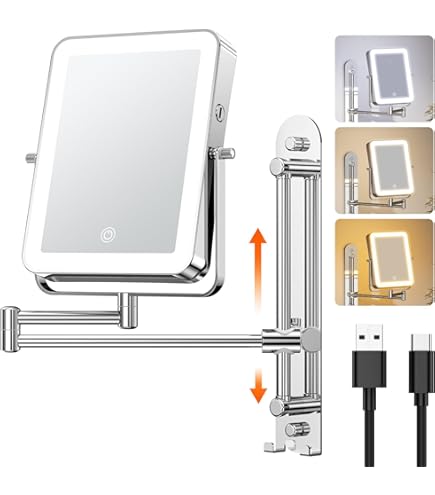 Jerdon 16 in. x 9 in. Wall Mount Makeup Mirror in Matte Nickel JP2027N