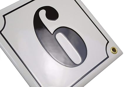 Hausnummer Hausnummernschild Emaille 15x15 cm mit Wunschnummer Premiumqualität