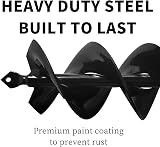SYITCUN Garden Hole Digger Auger 8x30cm Heavy Duty Solid Barrel Dual-Blades view 4