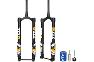 Exceedhub 20/26 Inch 5.0 Fat Tire Bike Air Mountain Bike Inverted Suspension Fork, Thru Axle 15 * 150mm MTB Manual Lockout, Rebound Adjustment Straight Tapered Front Forks for Snow Beach E-Bike