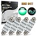 Partsam 4pcs Green 41mm 42mm Festoon 12SMD LED Light Interior Dome Map Trunk Cargo Footwell Replacement Bulb Lamp 12V 561 562 578 211-2