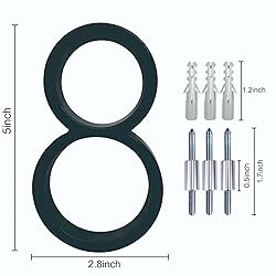 5" Zinc Alloy Floating House Number, Metal Modern