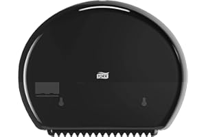 Tork Mini Jumbo Toilet Paper Roll Dispenser Black T2, Modern Look, Elevation Design, 555028A
