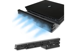 ElecGear Auto Cooling Fan for PS4 Pro, External USB Cooler Automatic Temperature Sensor Controlled Radiator Heat Exhaust works with PlayStation 4 Pro CUH-7xxx Black