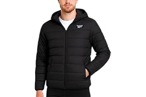 Reebok Mens Puffer Jacket - Lightweight Quilted Glacier Shield Plus Size Puffer Jackets for Men - Insulated Mens Winter Coats