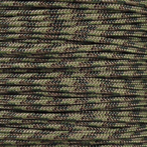 PARACORD PLANET 10, 25, 50, and 100 Foot Hanks of 425 Paracord (3mm) - Made of 100% Nylon for Tactical, Crafting, Survival, General Use, and Much More (Multi Camo, 100 Feet)